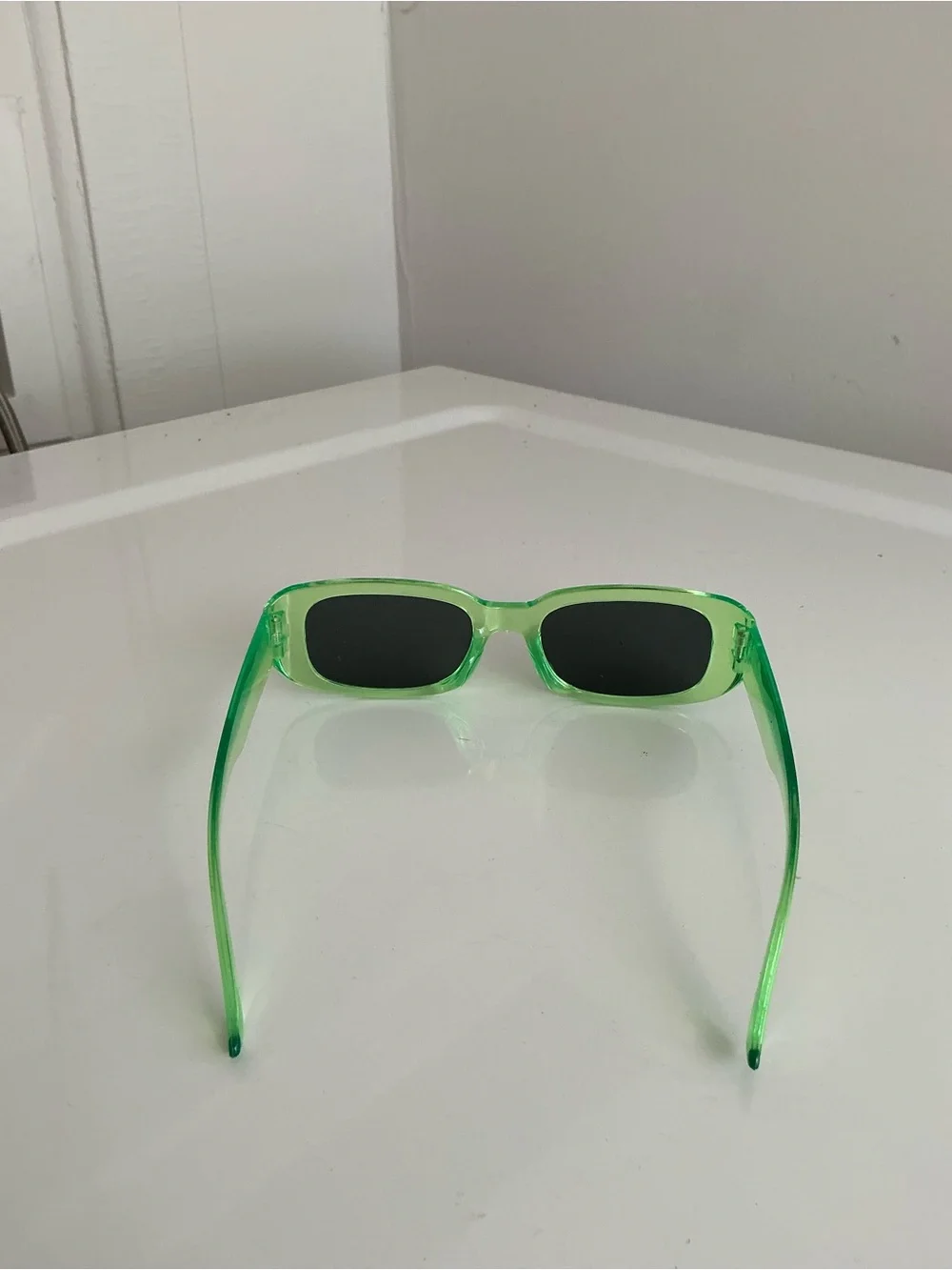 Transparent Green Rectangular Sunglasses - Women Accessories Sunglasses